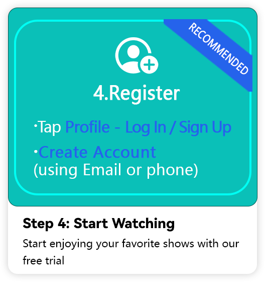 Step 4: Register Smile TV account